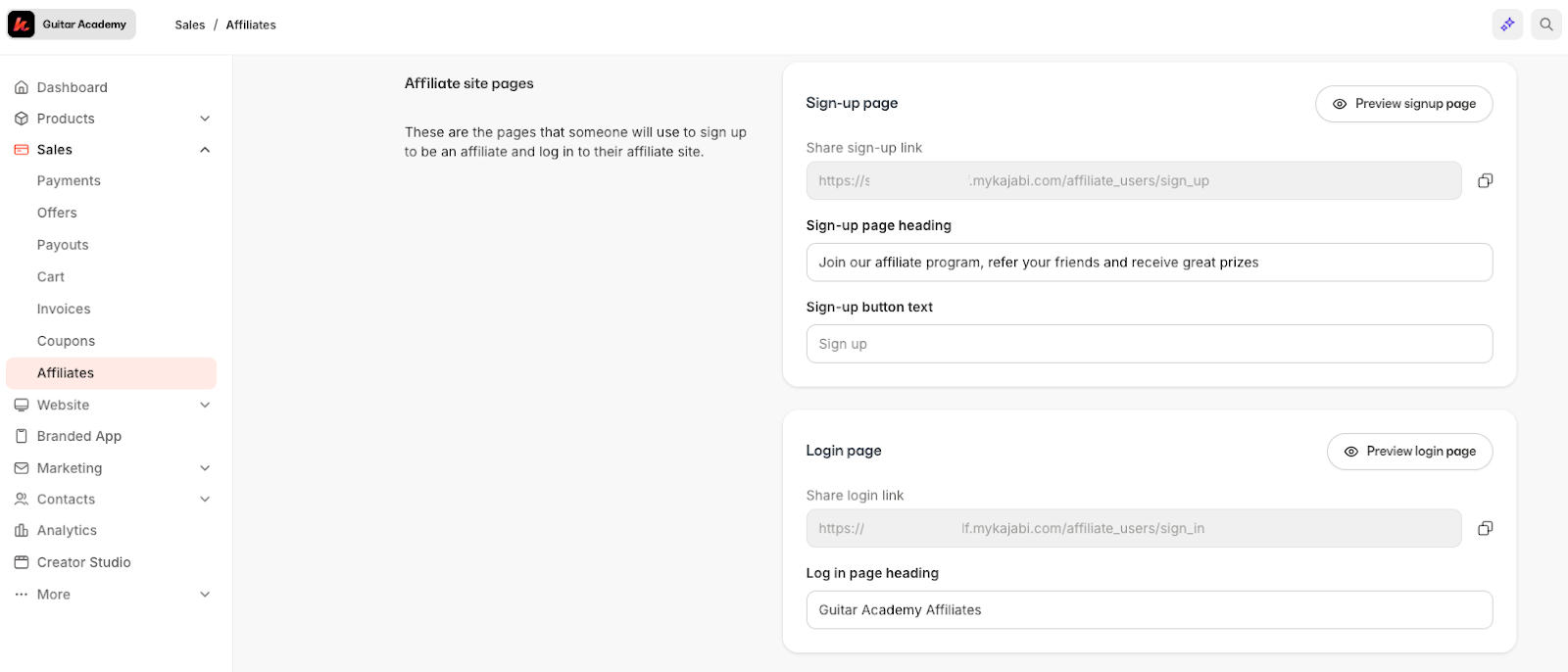 Affiliate Portal access