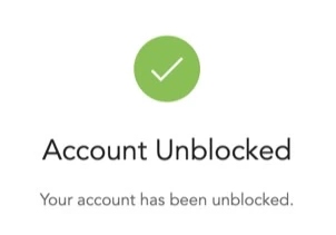 Unblock confirmation page