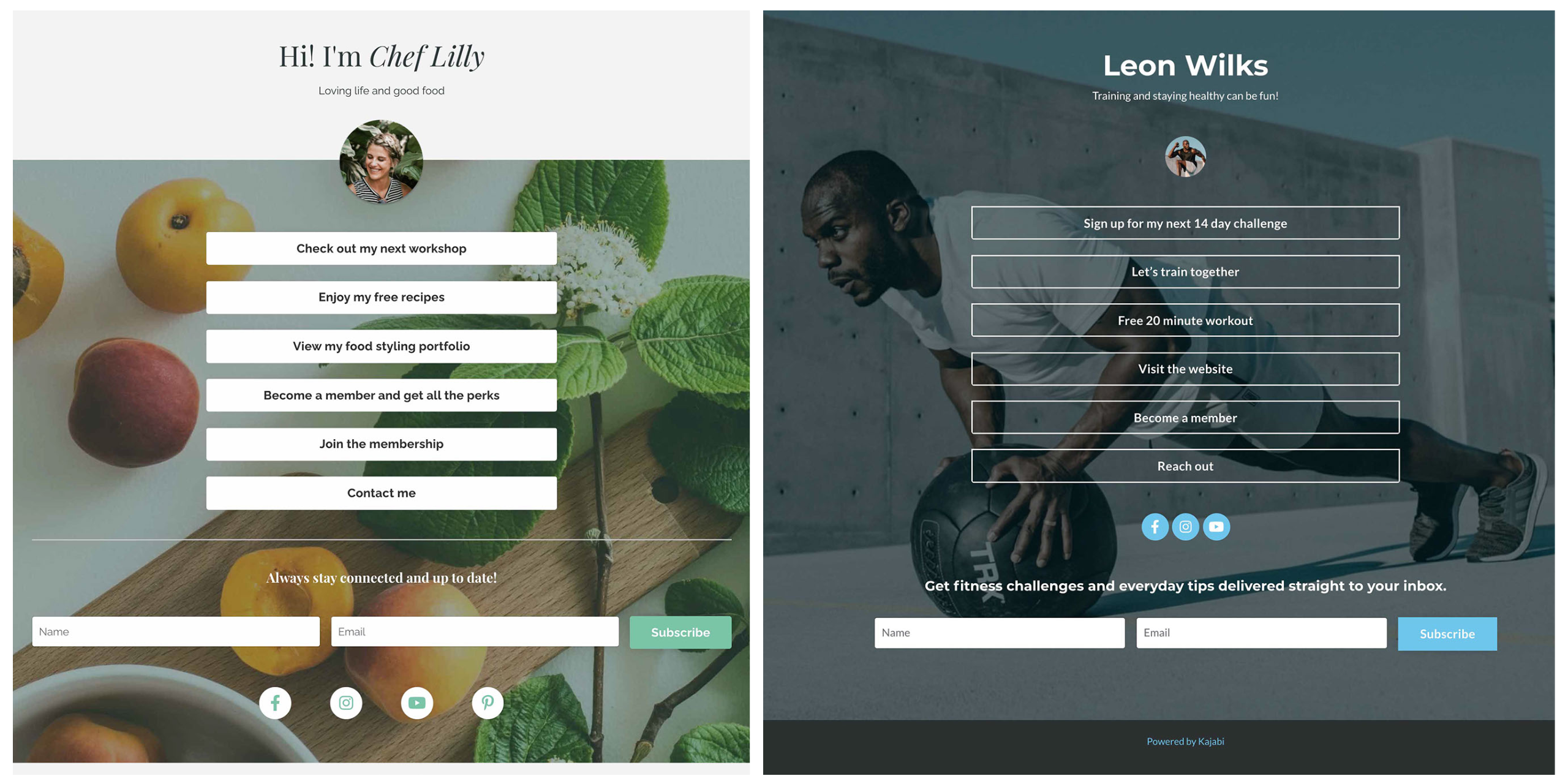 Link in Bio Page Templates