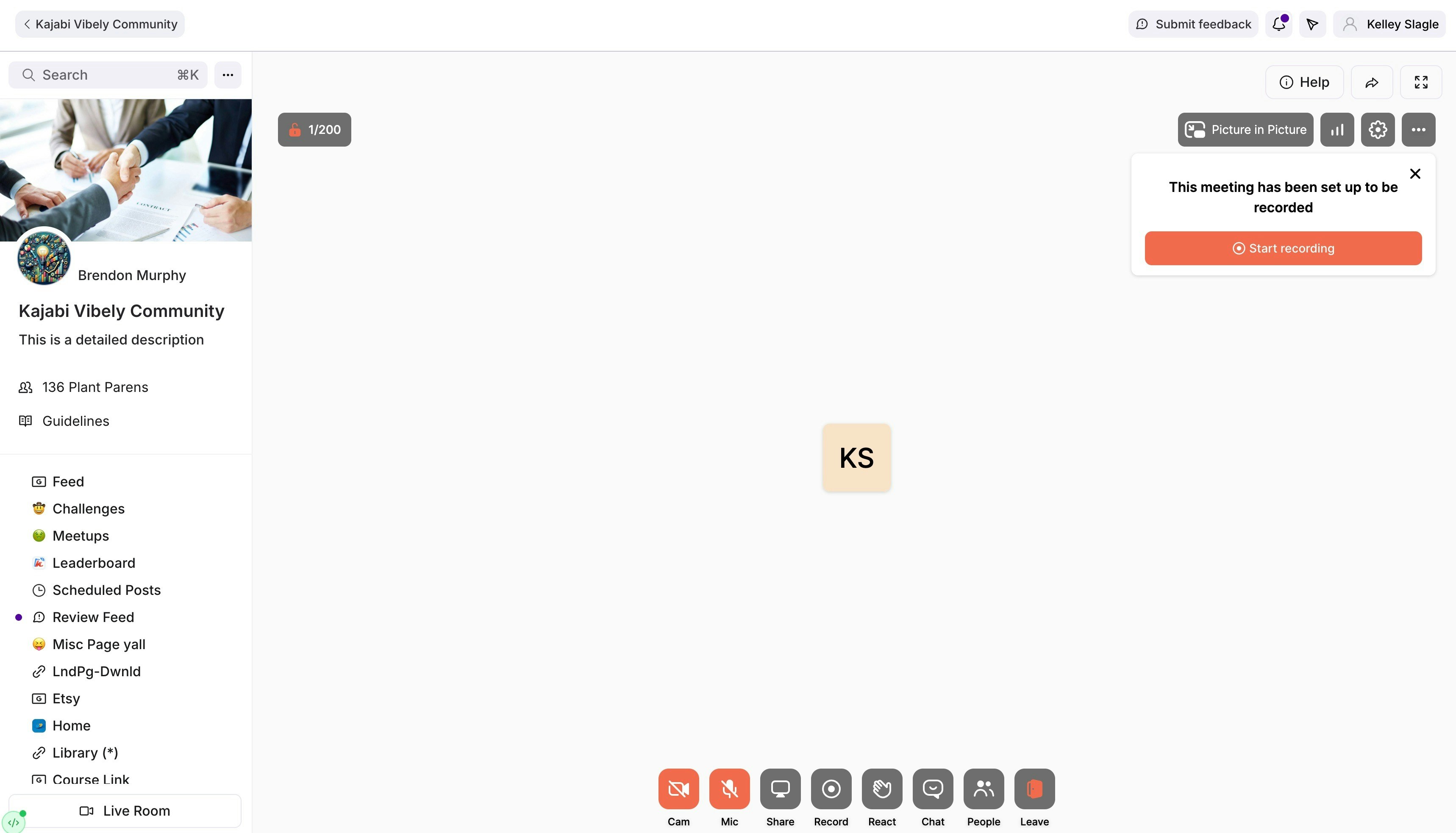 Community Settings Live Room