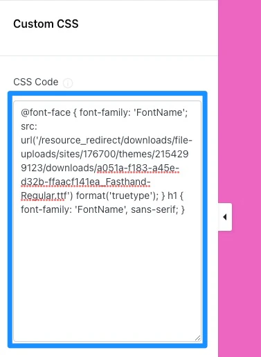 Custom Code Settings