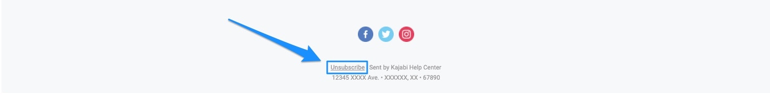 Unsubscribe link