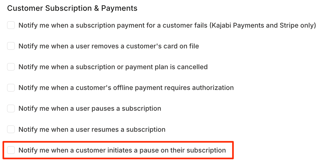 Kajabi Admin Settings Email Notifications