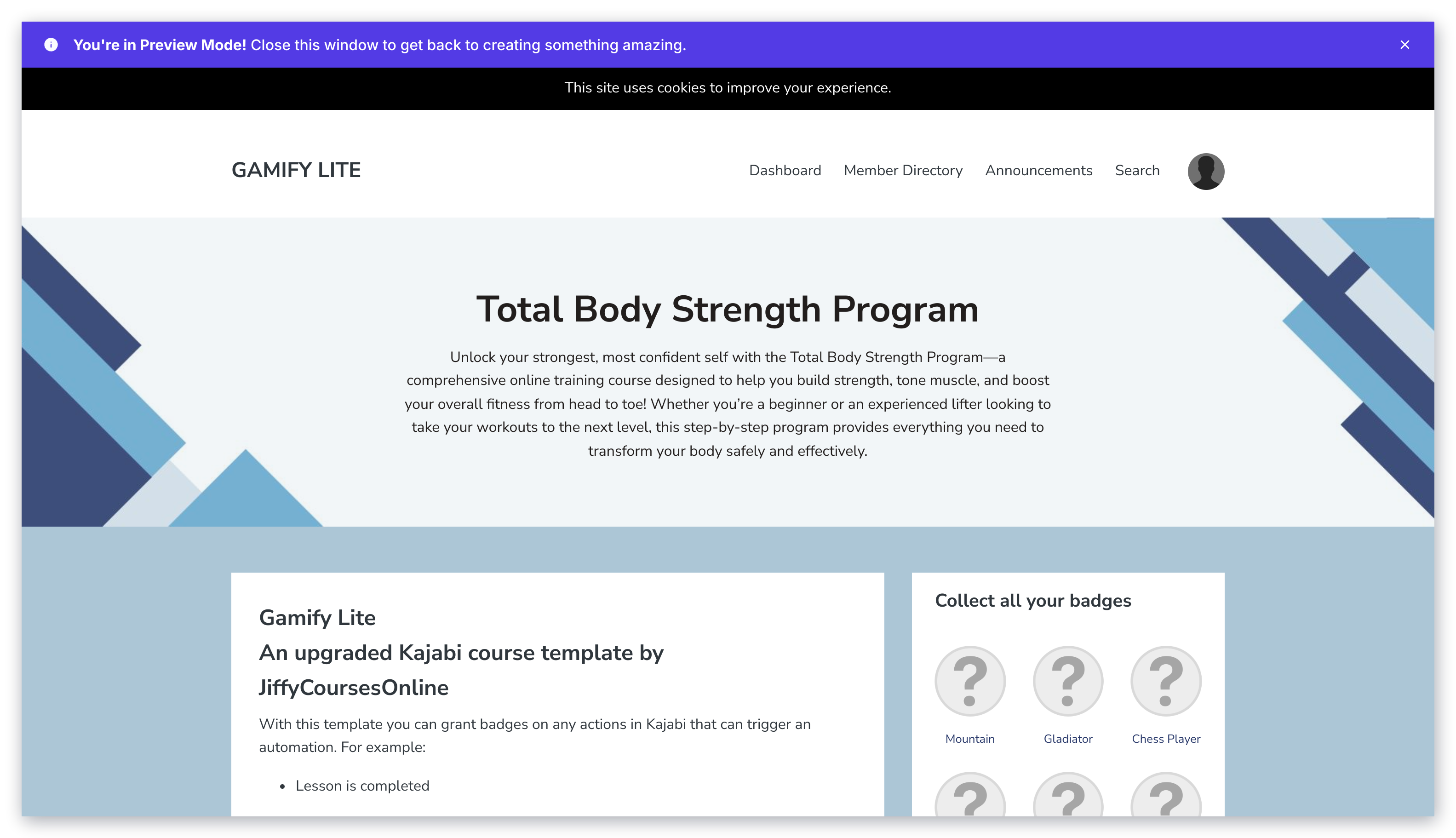 Gamify Lite template