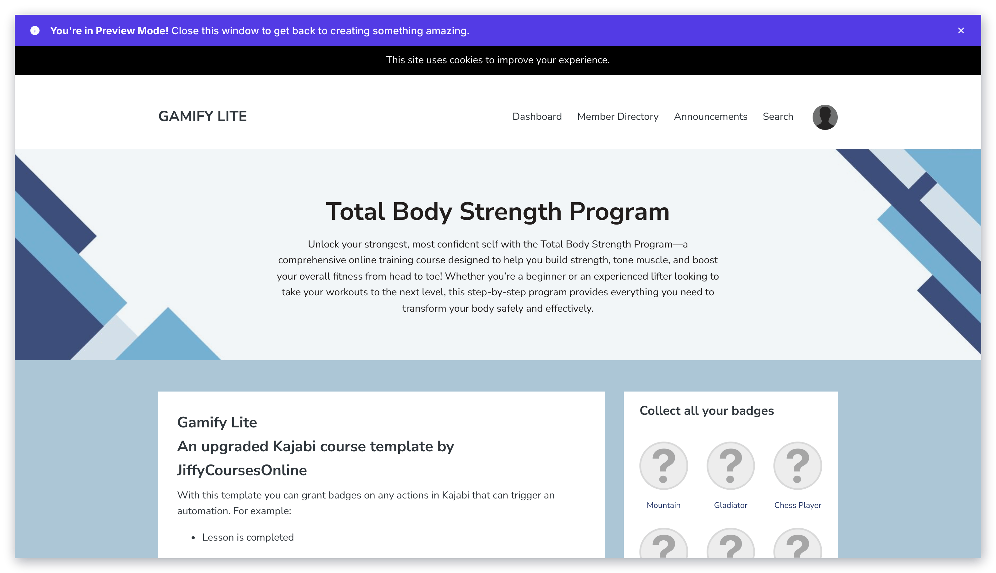 Gamify Lite template