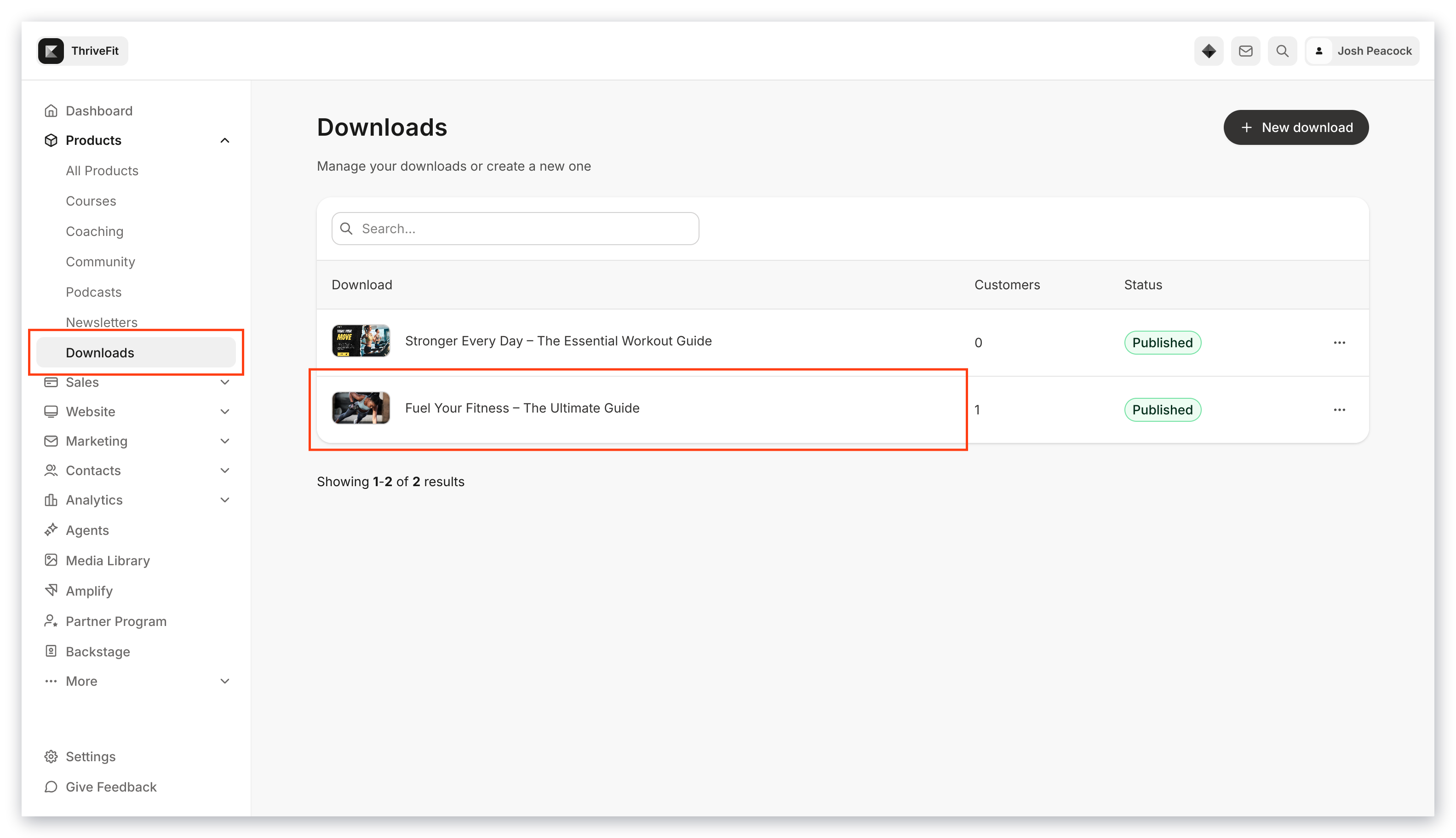 Select Downloads Product