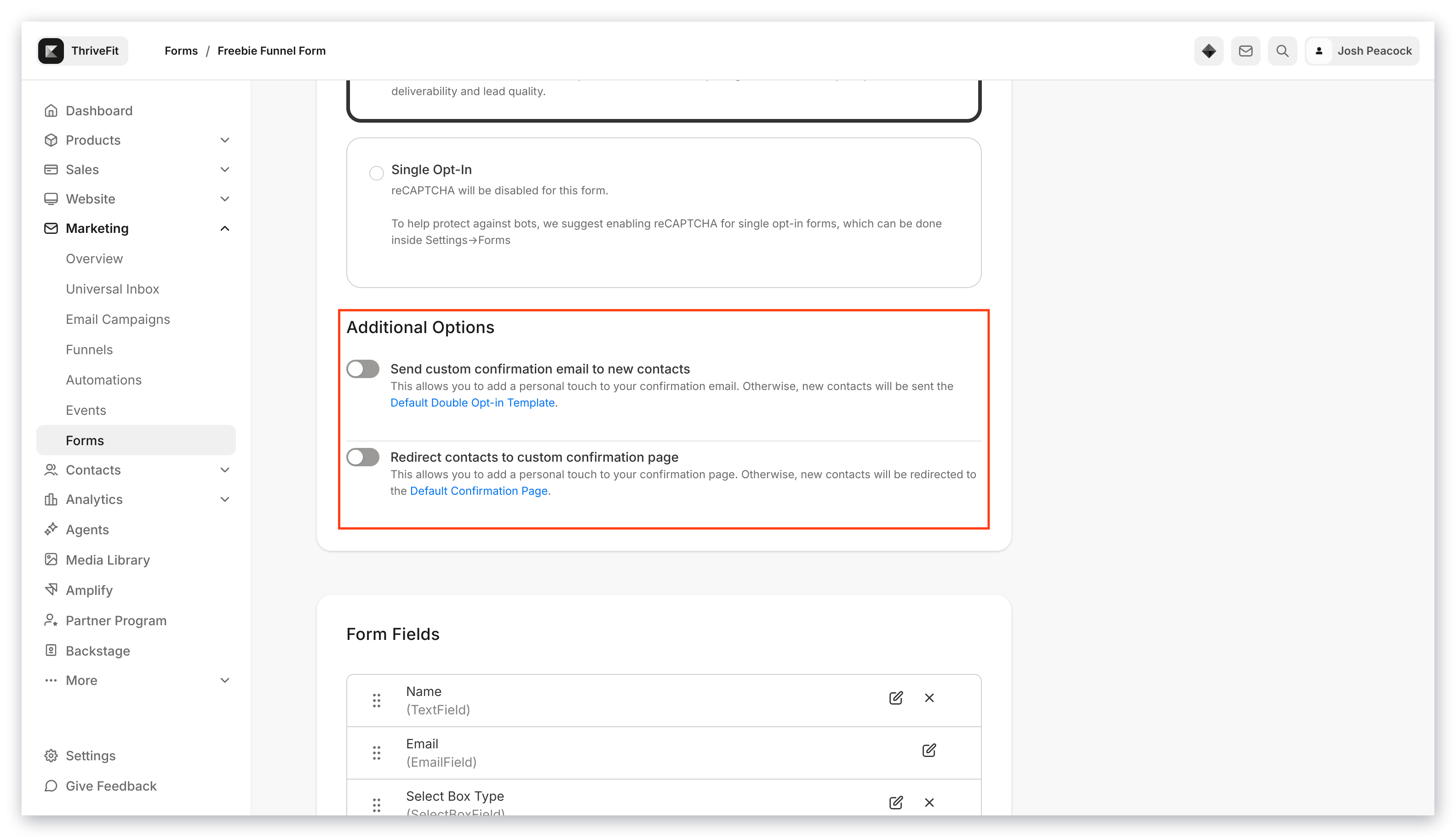 Double opt-in additional options