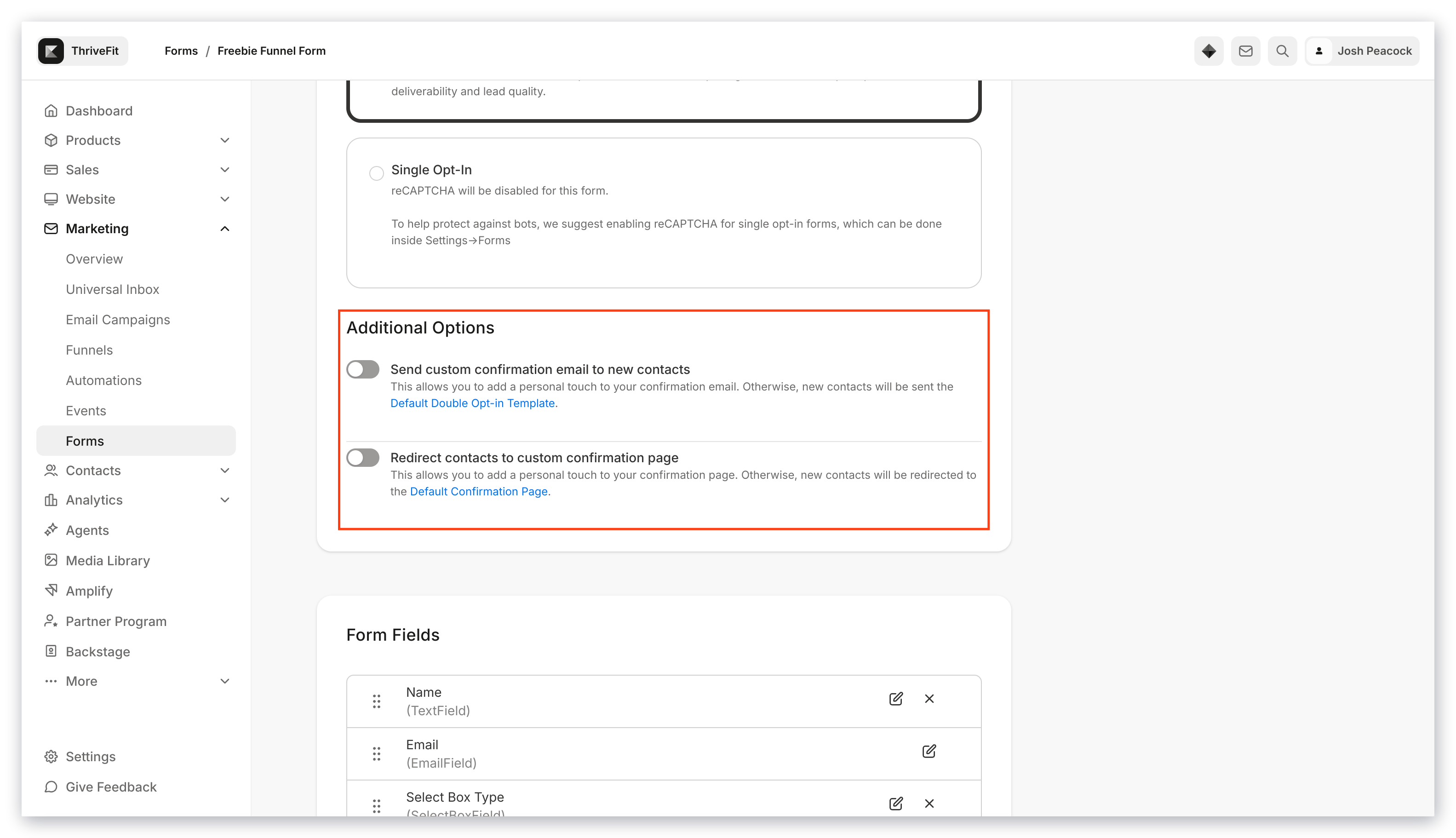 Double opt-in additional options