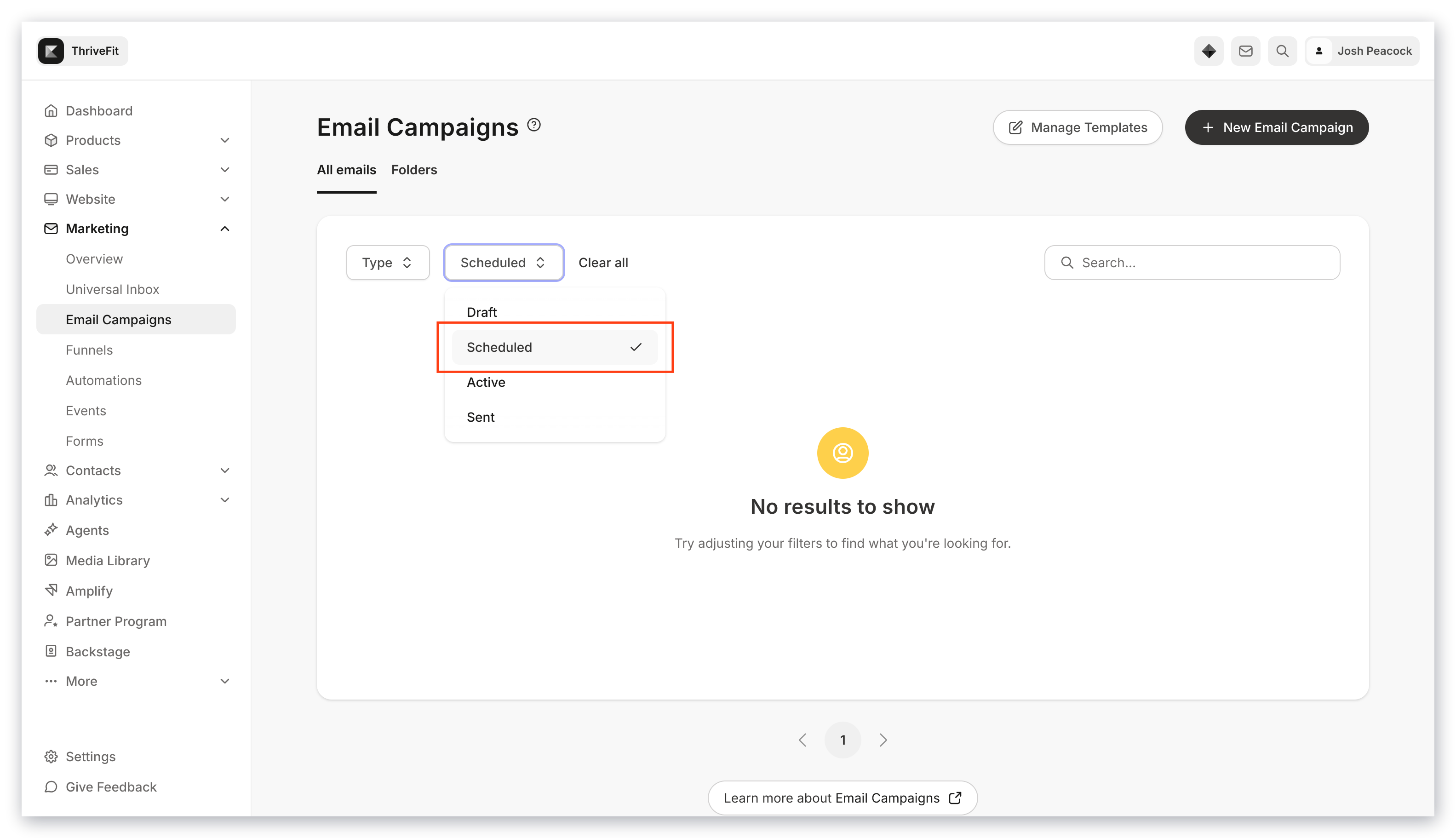 View Scheduled Email Campaigns