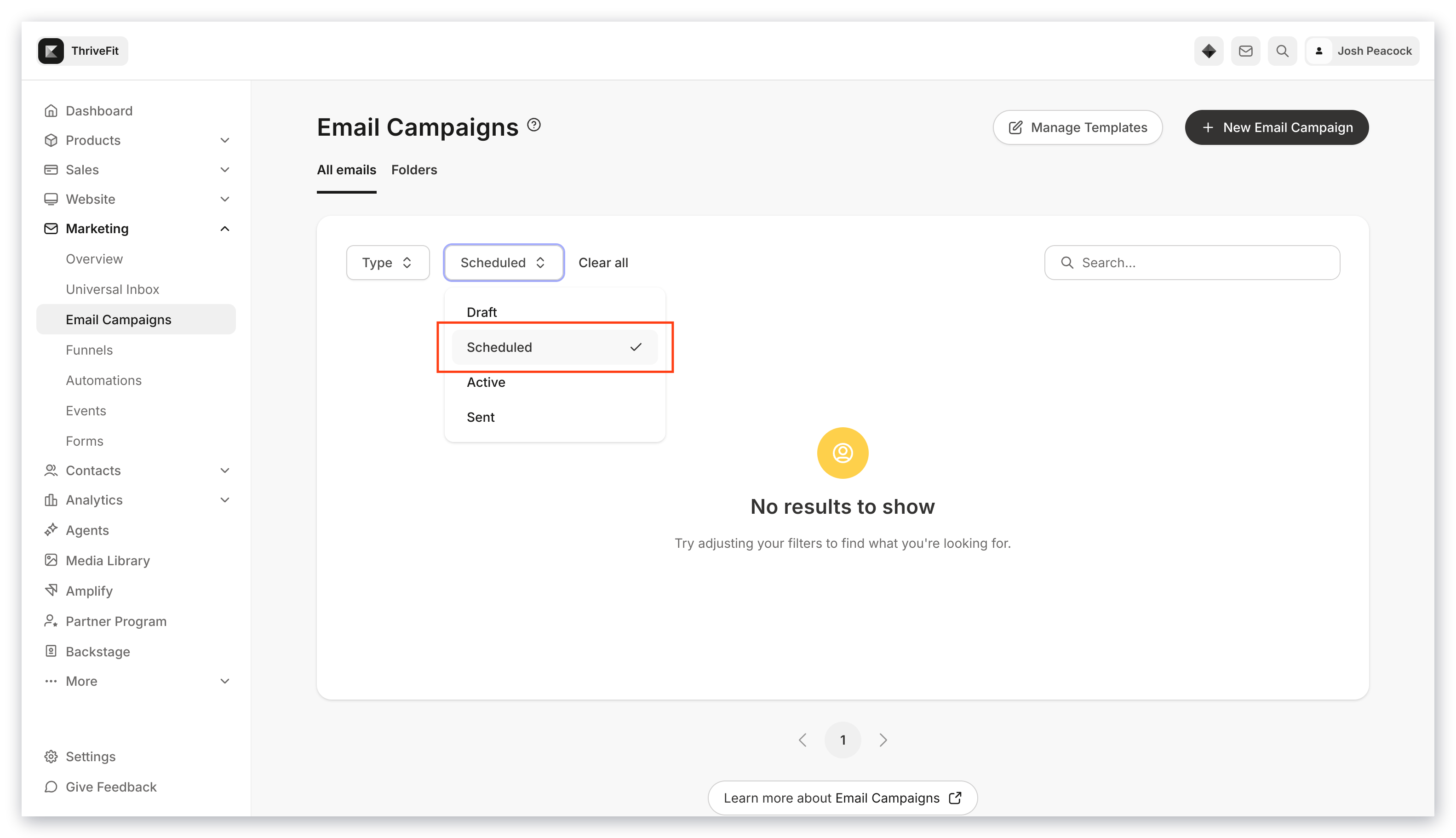 View Scheduled Email Campaigns