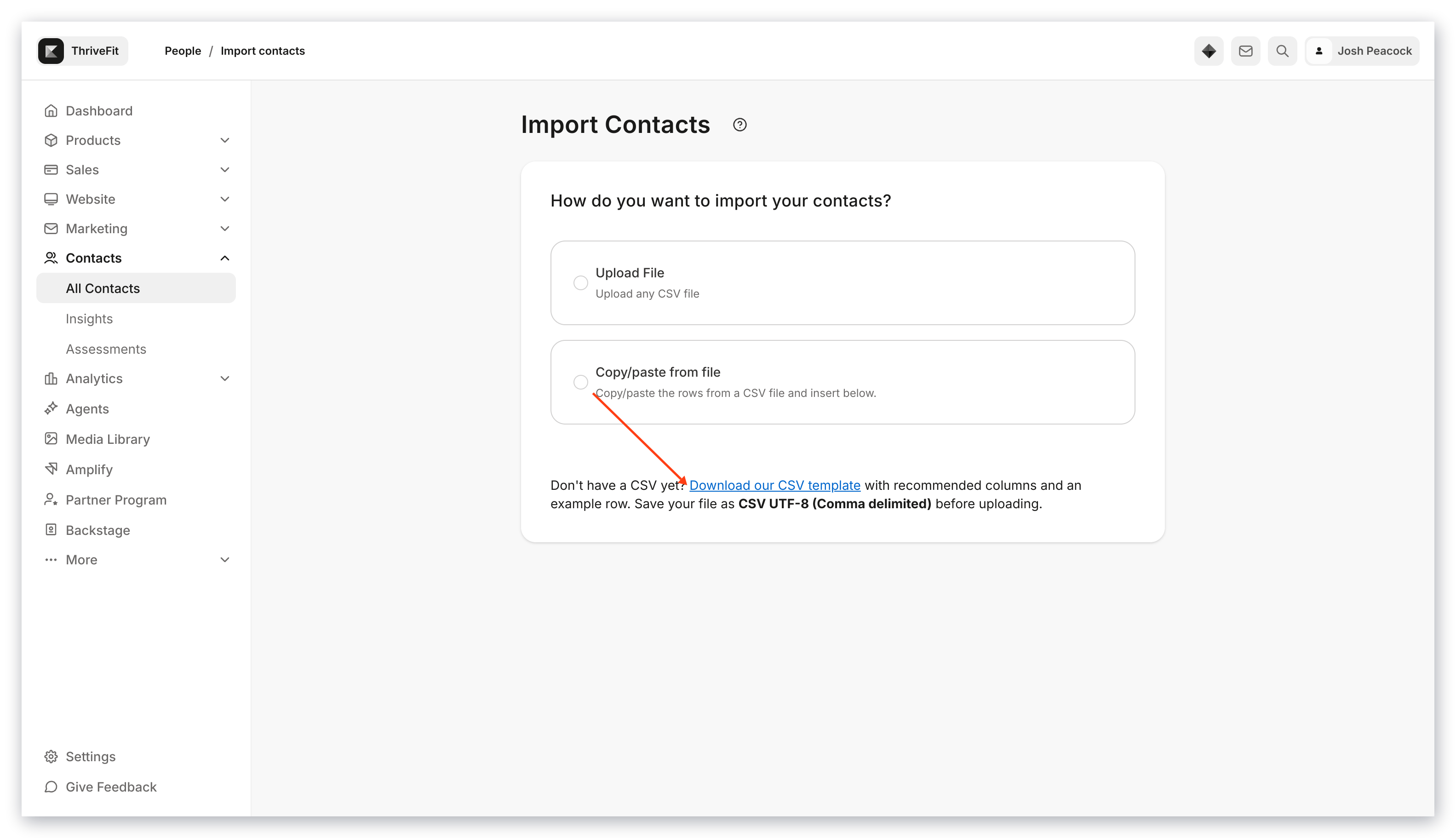 CSV Template