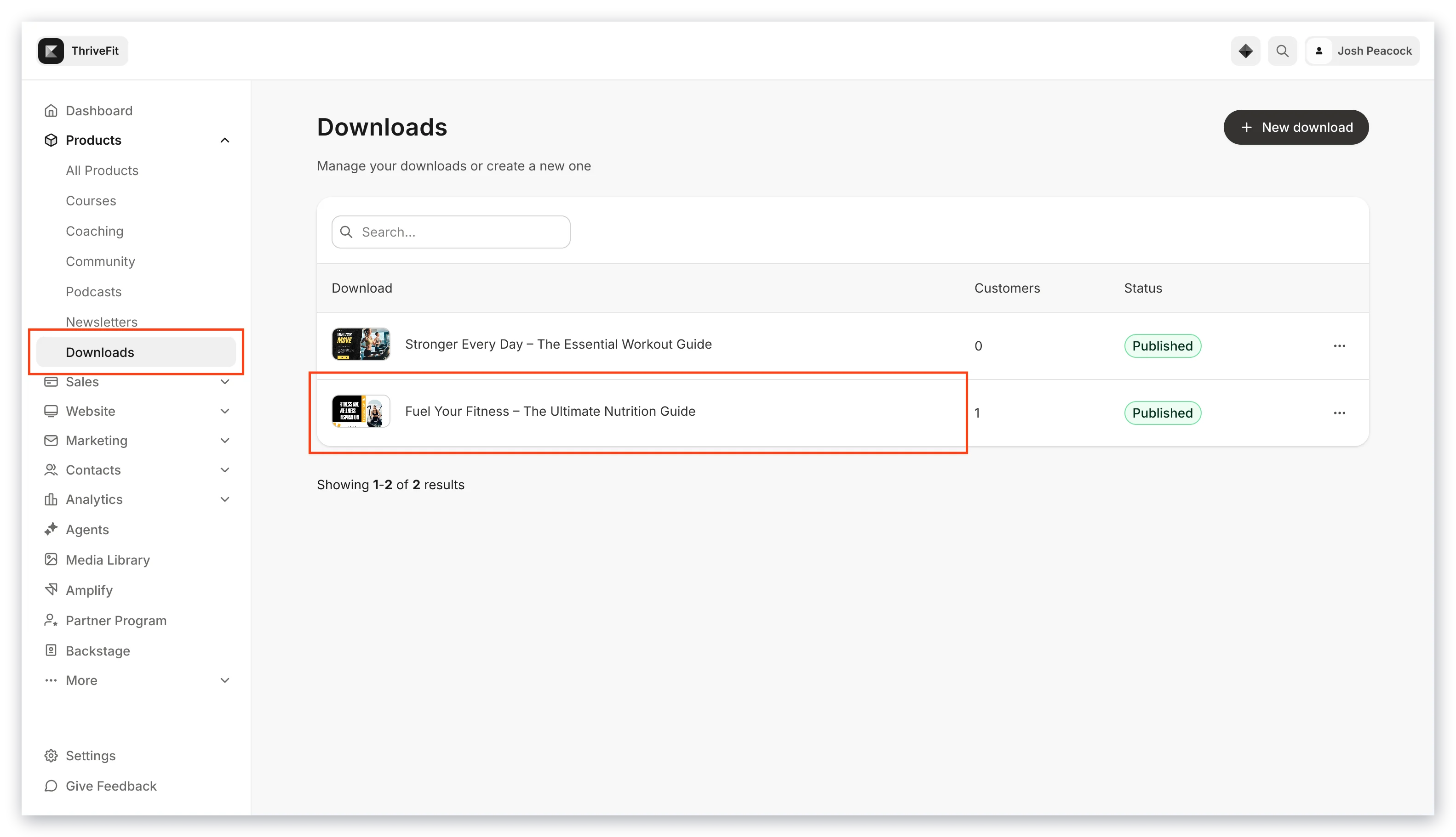 Select Downloads Product