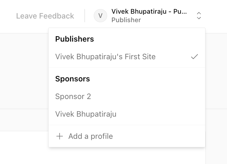 Add a Profile button in Amplify