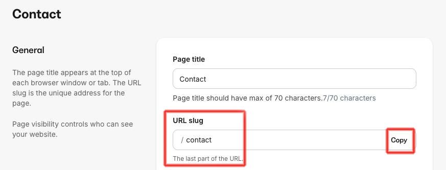 URL slug