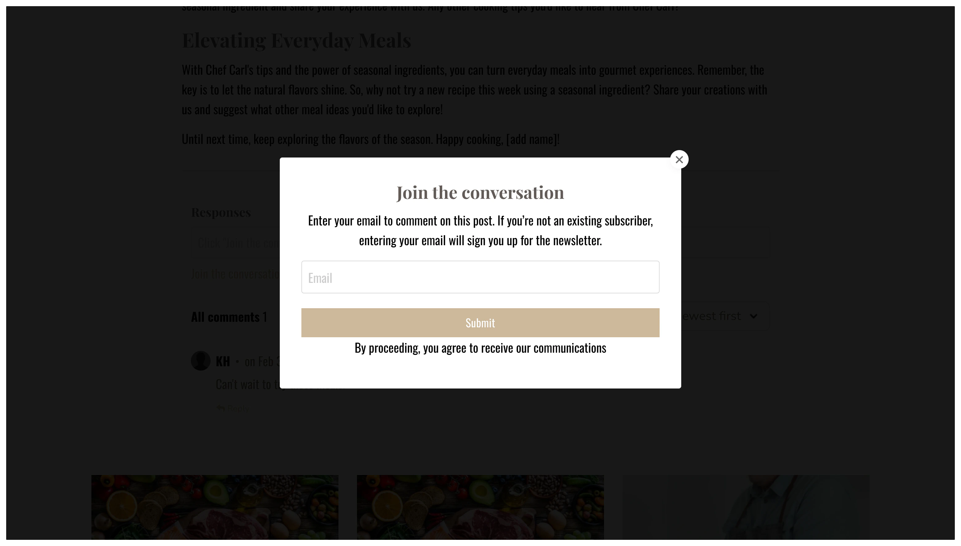 Join conversation modal