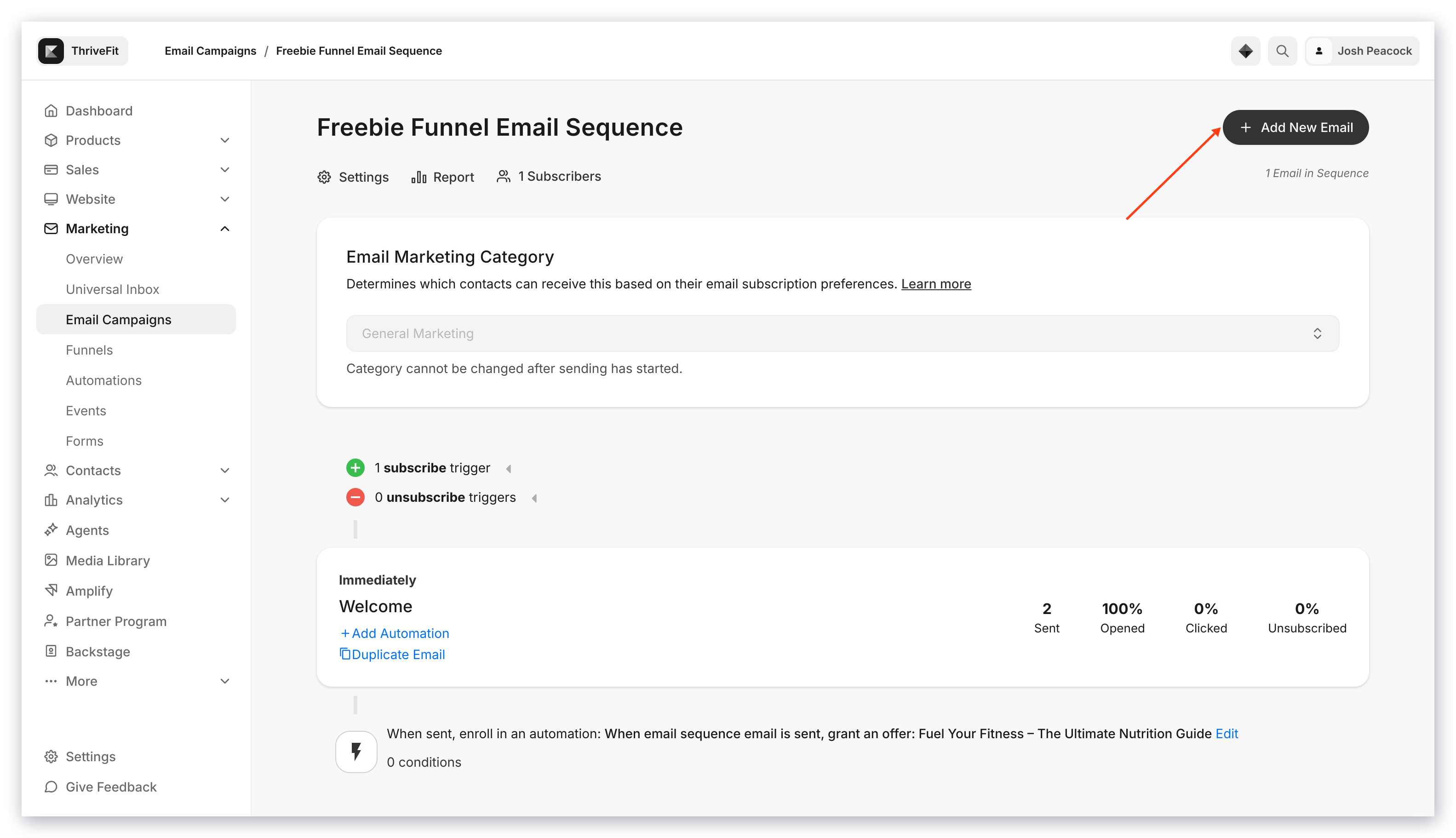 Add New Email to Sequence