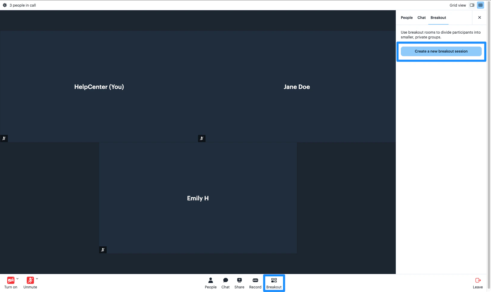 Create Breakout Session