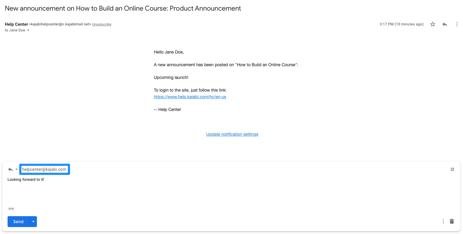 Reply-to email address