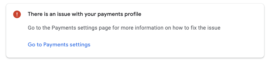 Payments Profile error