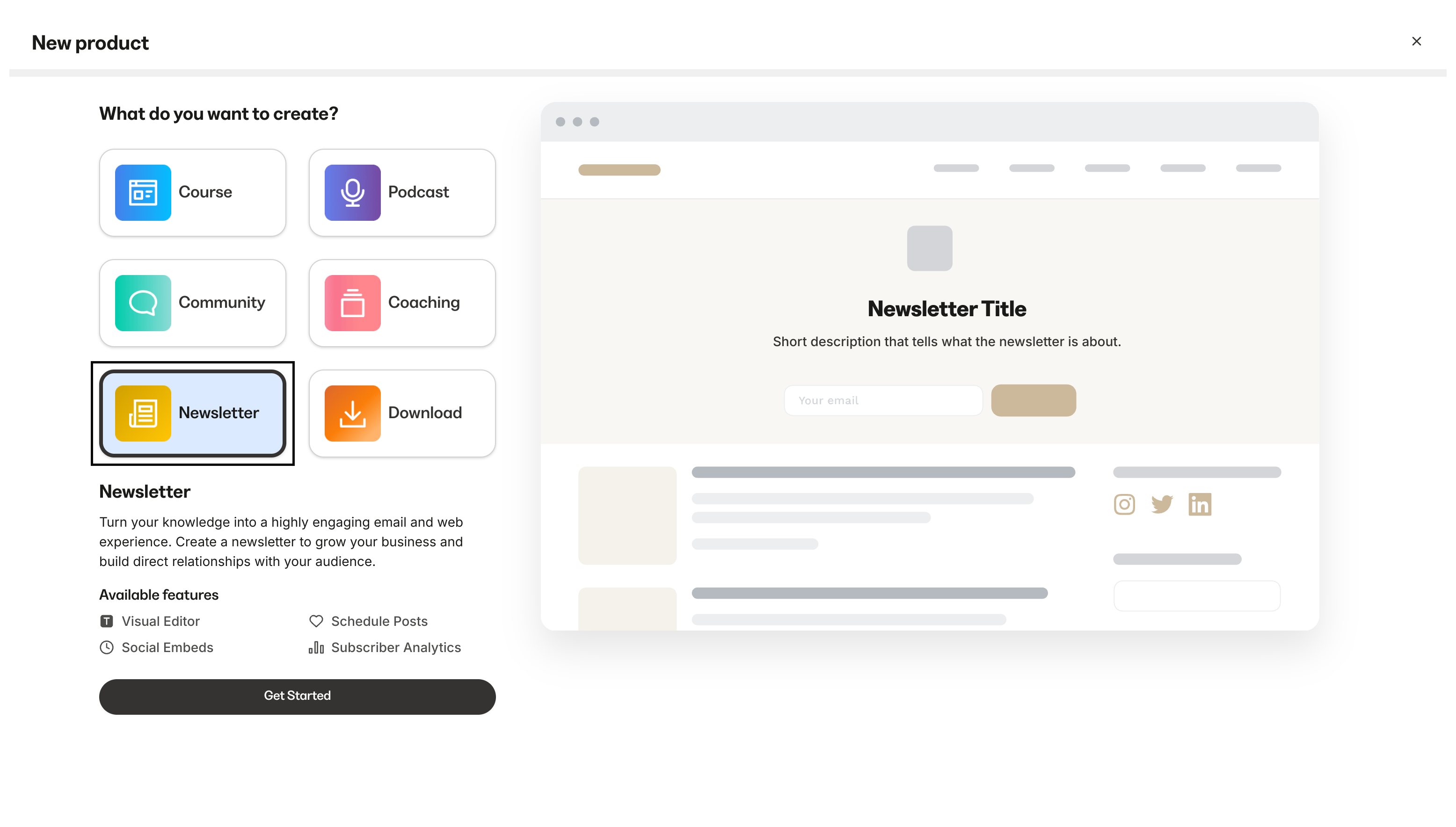 Newsletter creation