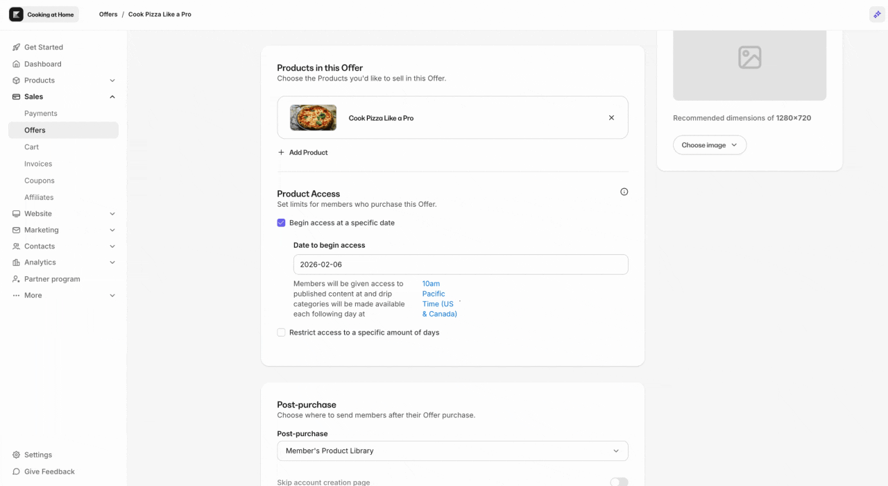 Set drip start date for customer