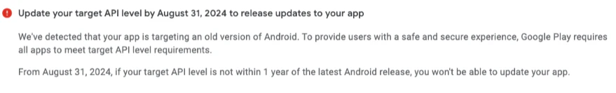 Target API notification