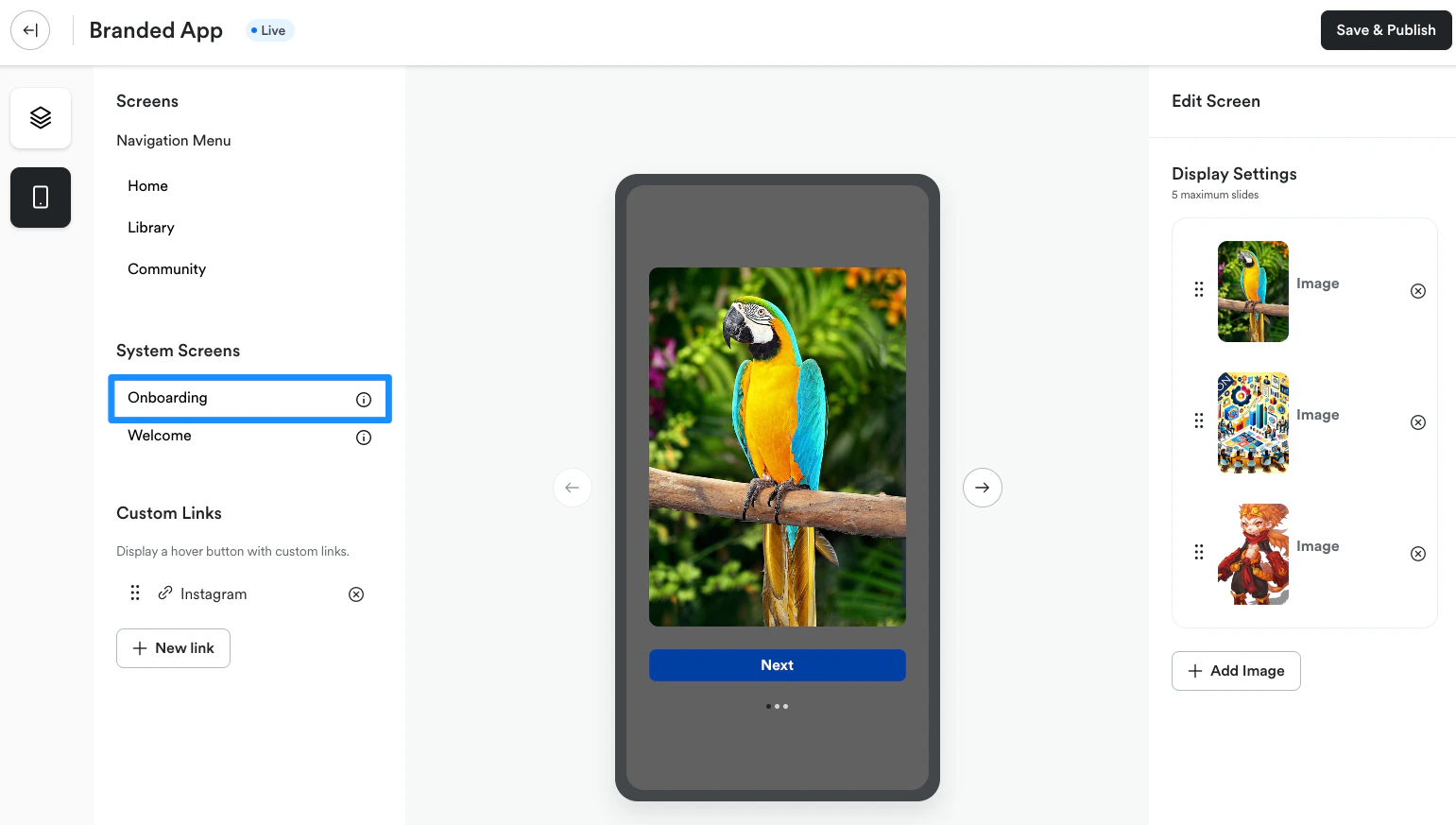 Onboarding selection