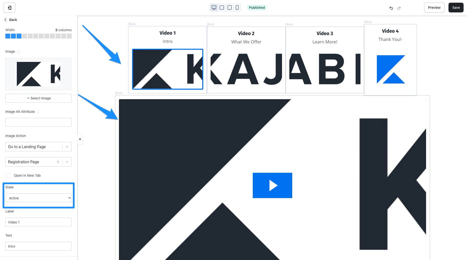 Active state settings