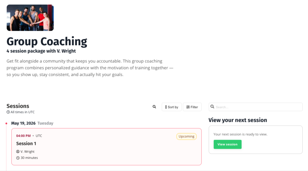Coaching Session Page