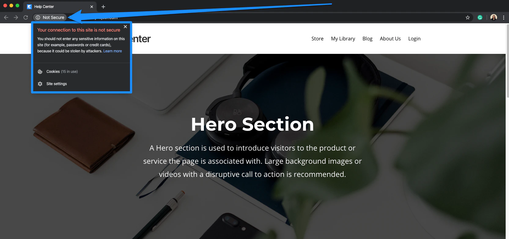 Site Not Secure Message