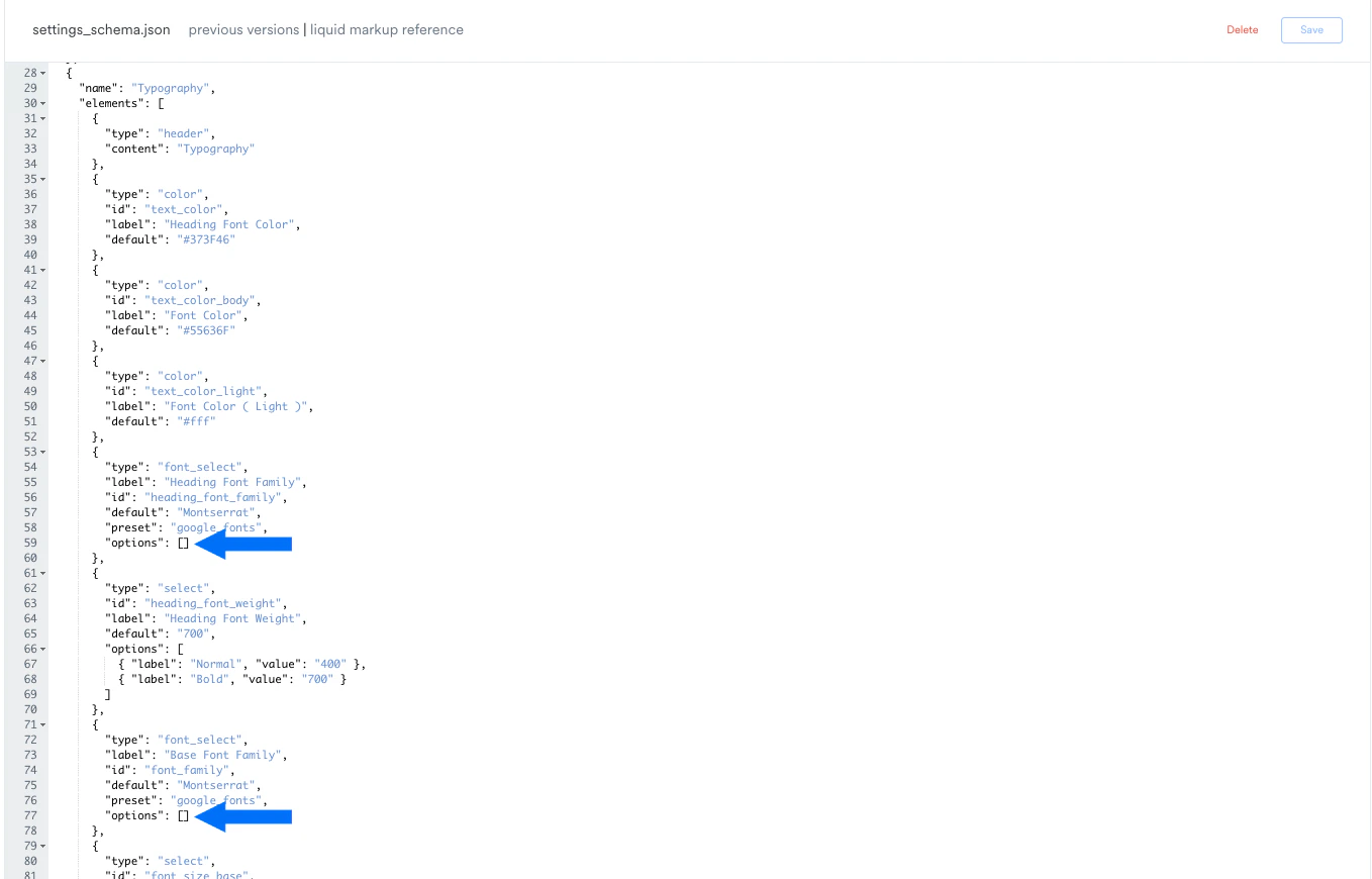Options Input Brackets
