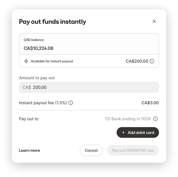 Instant Payouts Add Debit Card Instant Payouts Add Debit Card