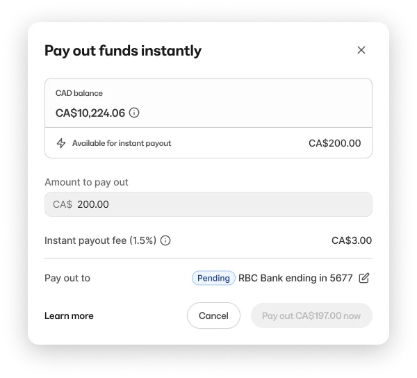 Instant Payouts Pending 2 Instant Payouts Pending 2