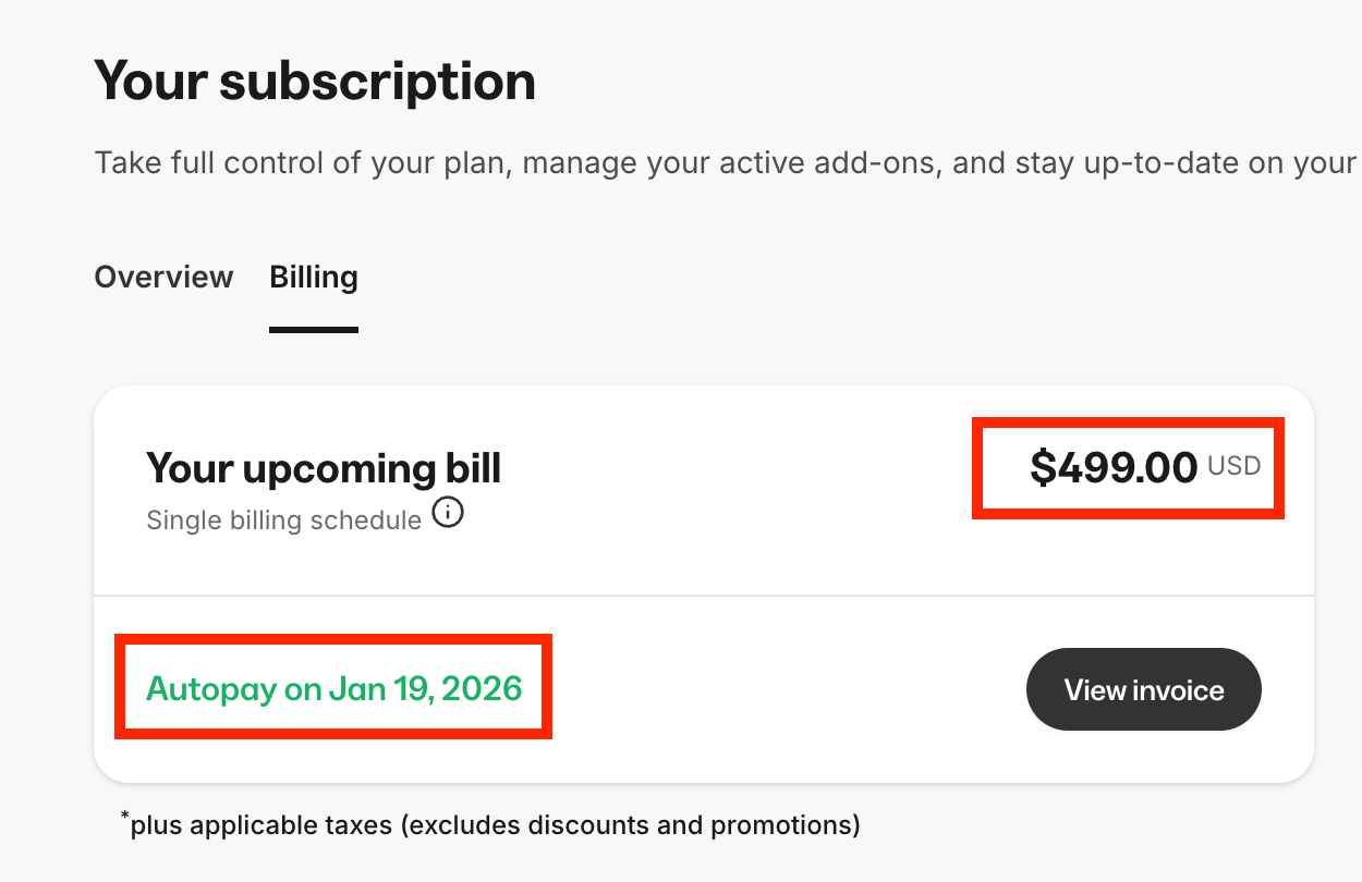 You can view your upcoming billing date and amount on the billing tab in Kajabi