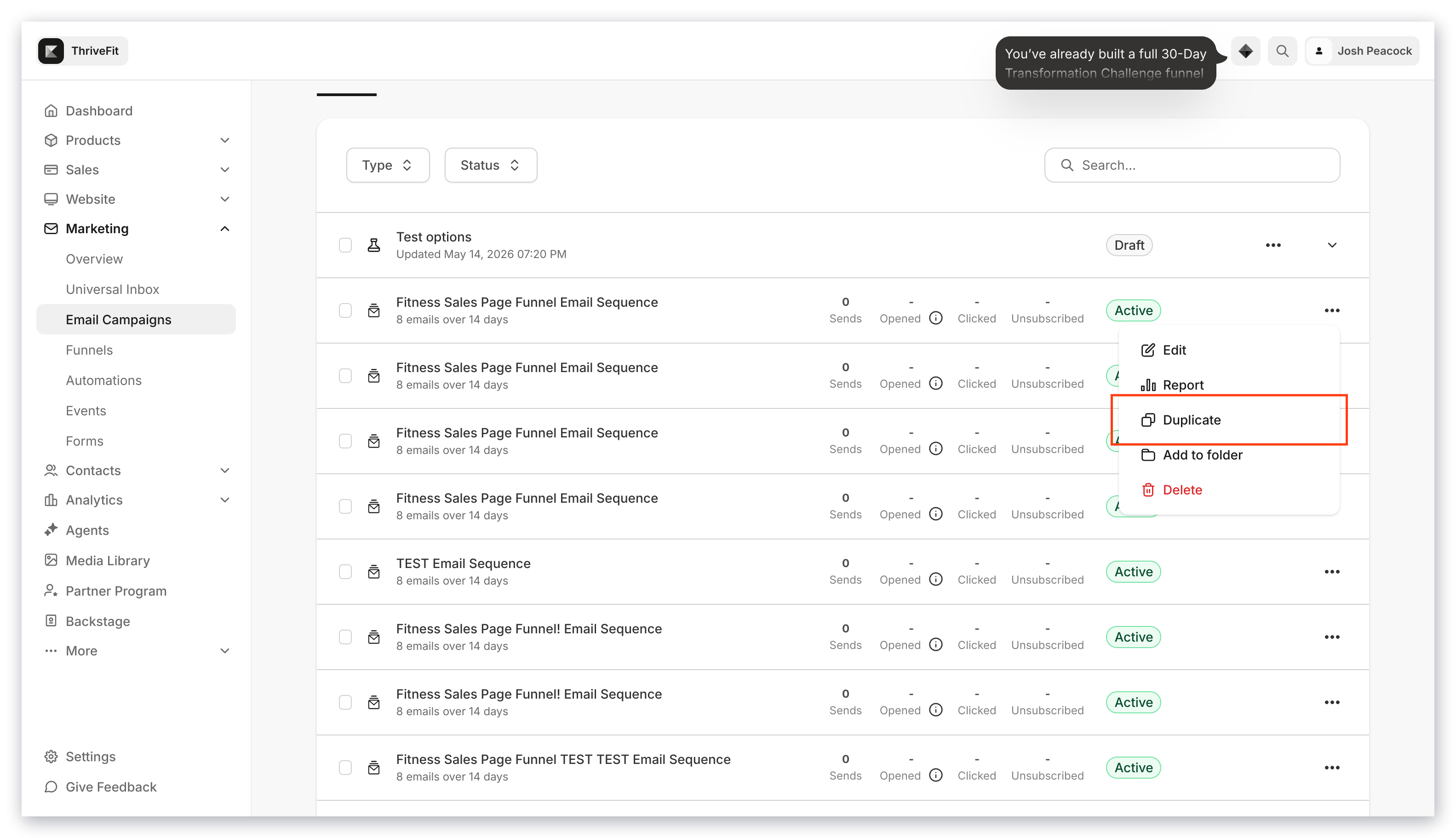 Duplicate email