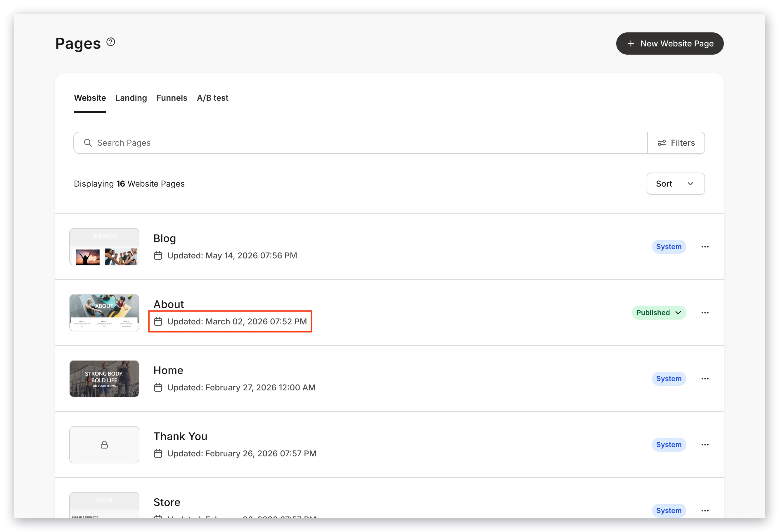 Updated timestamp example