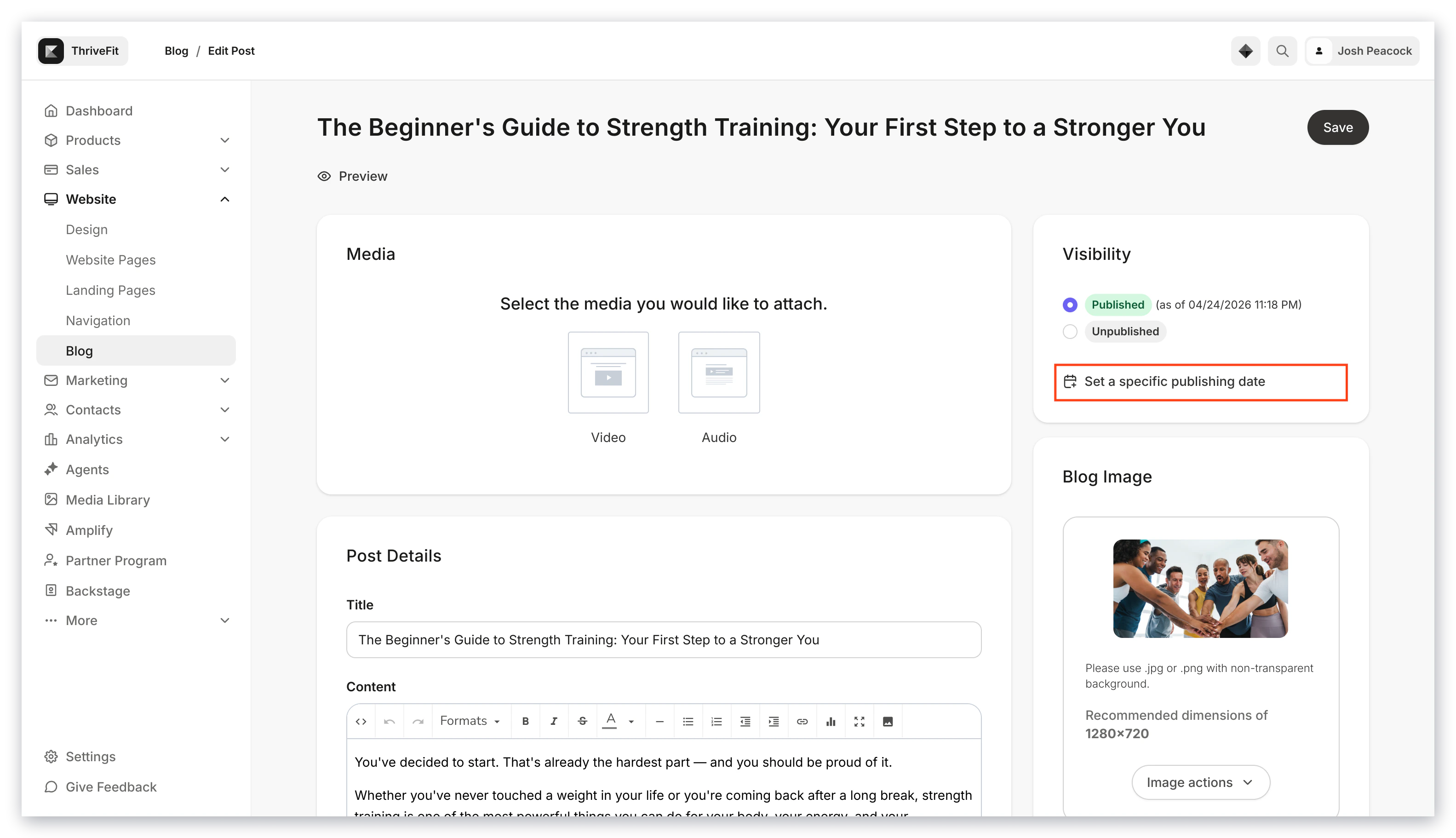 Set a Specific Publishing Date