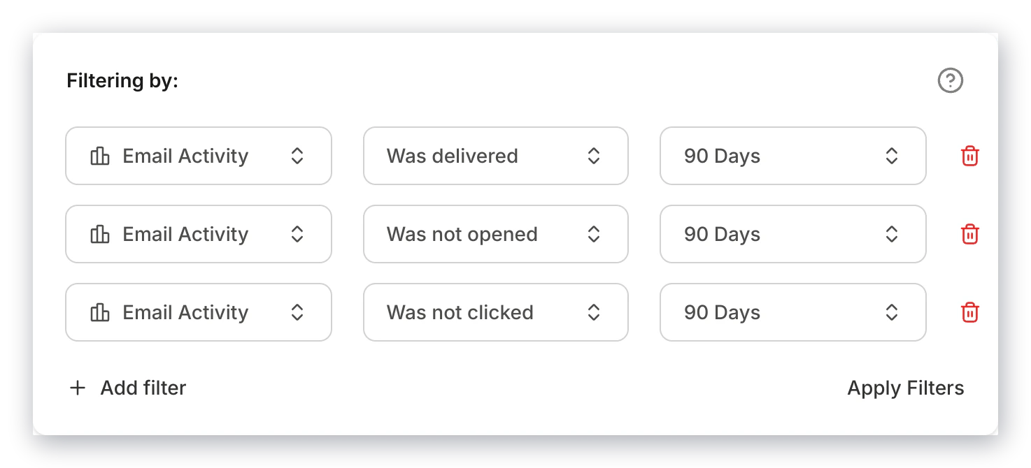 Filter inactive subscribers