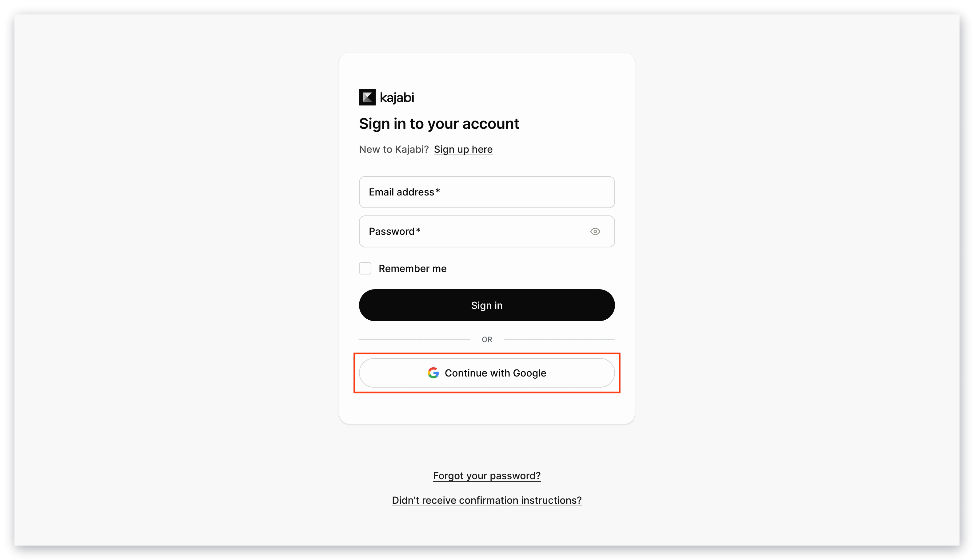 Google SSO login button