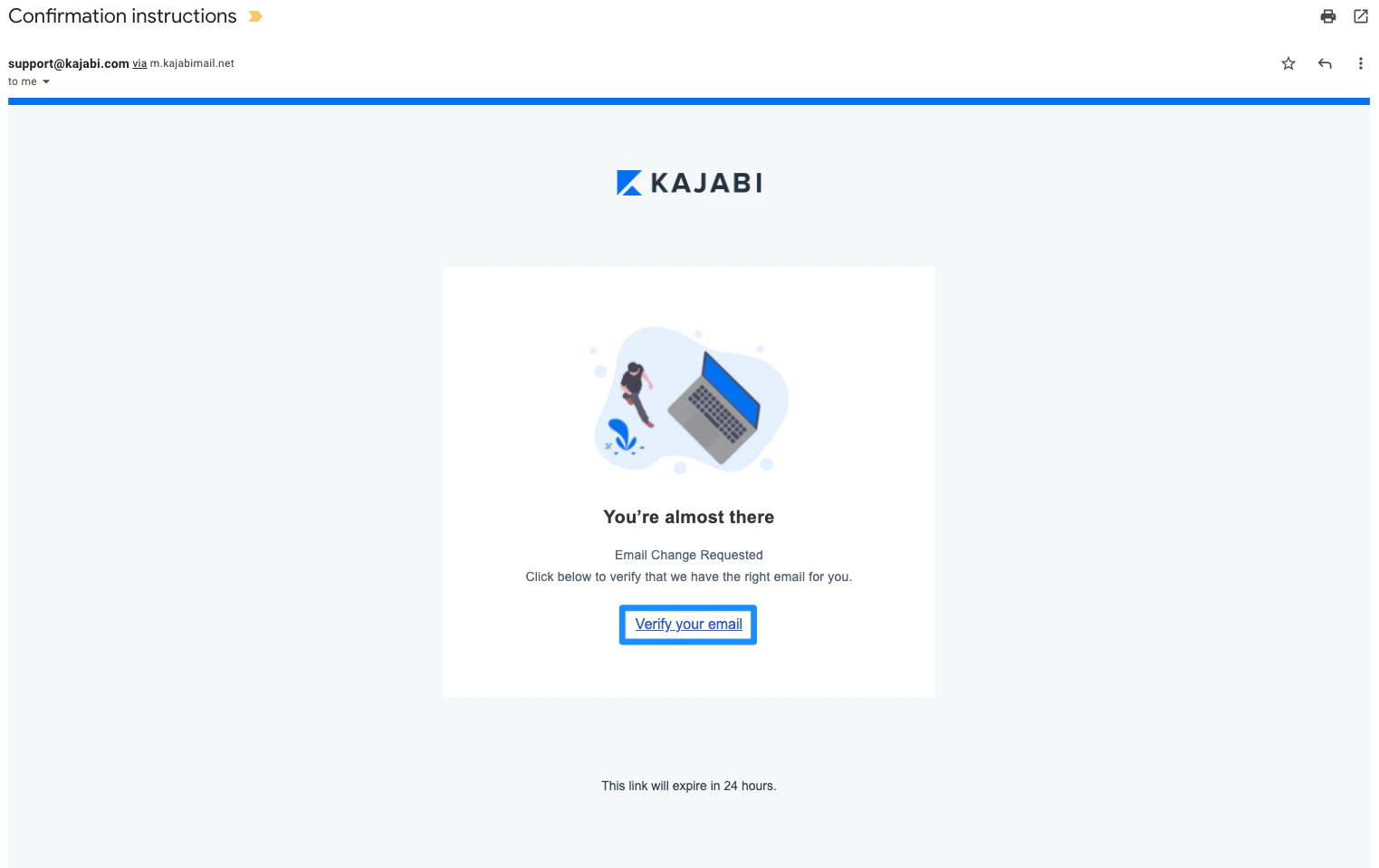 Verify your email button