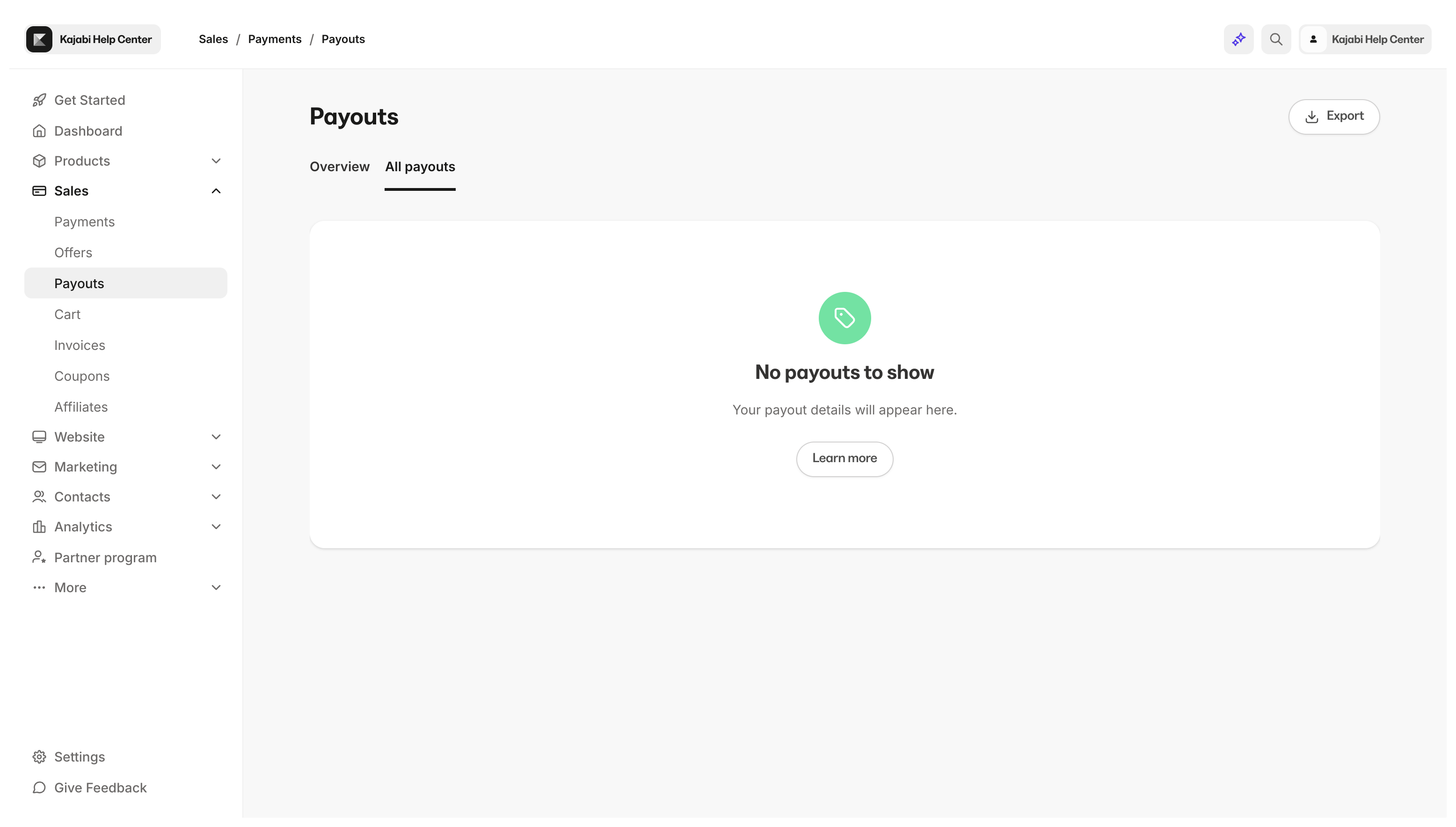 Failed payout status