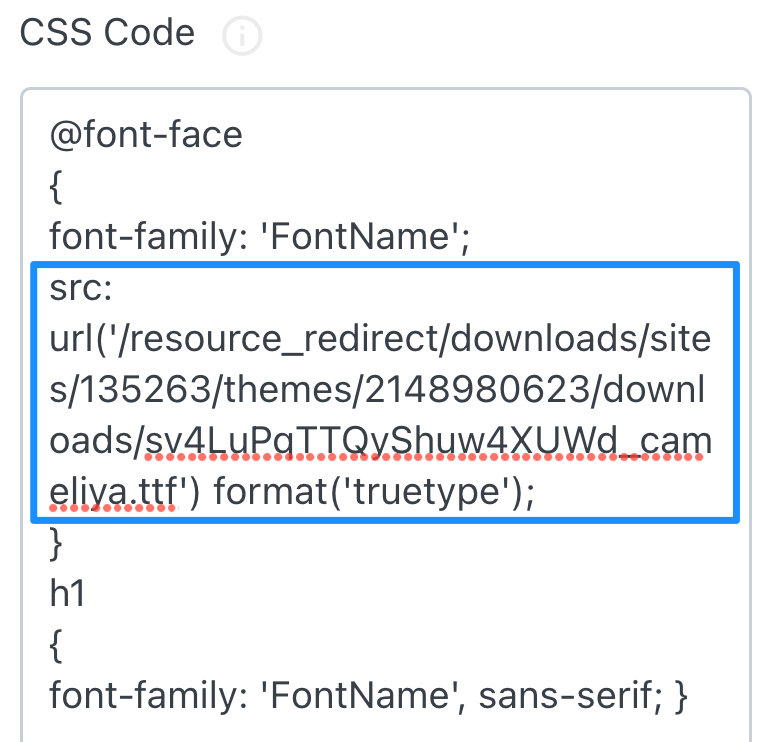 Font Code Example