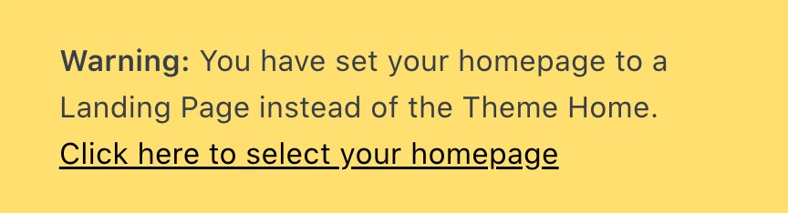 Homepage warning
