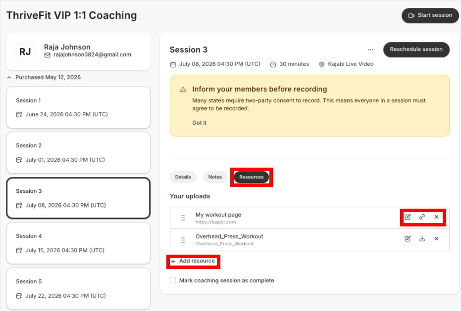 App Kajabi Com Admin Coaching One On One Sessions 11173610 Resources 07 06 2026 07 09 PM