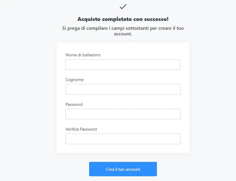 Success message popup