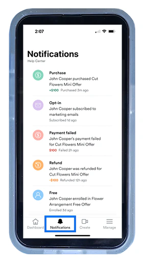 Creator App Notifications Tab