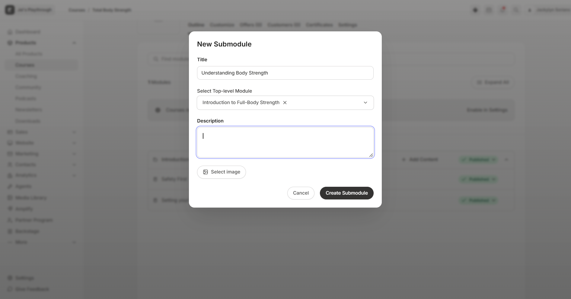 submodule details