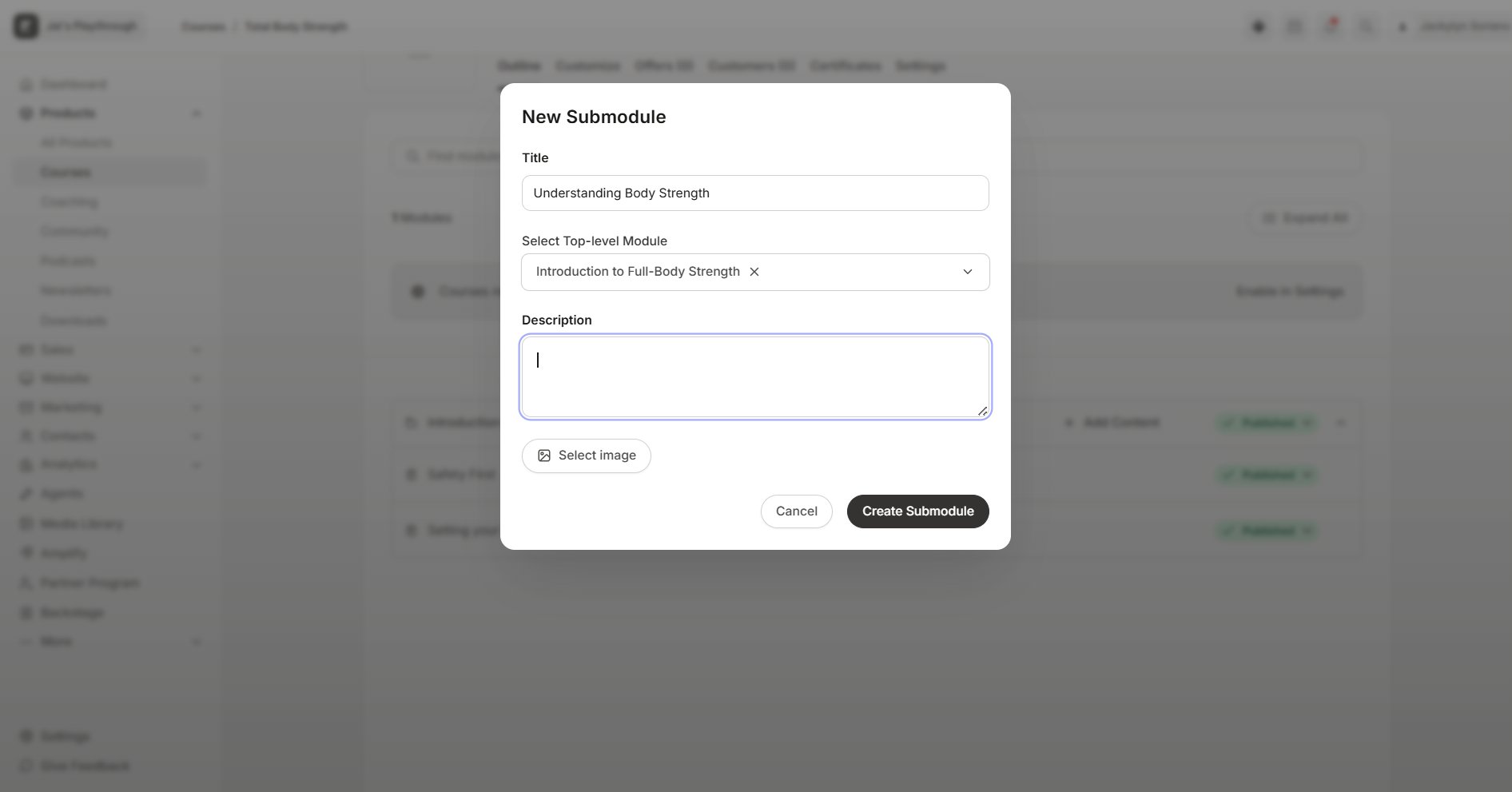 submodule details