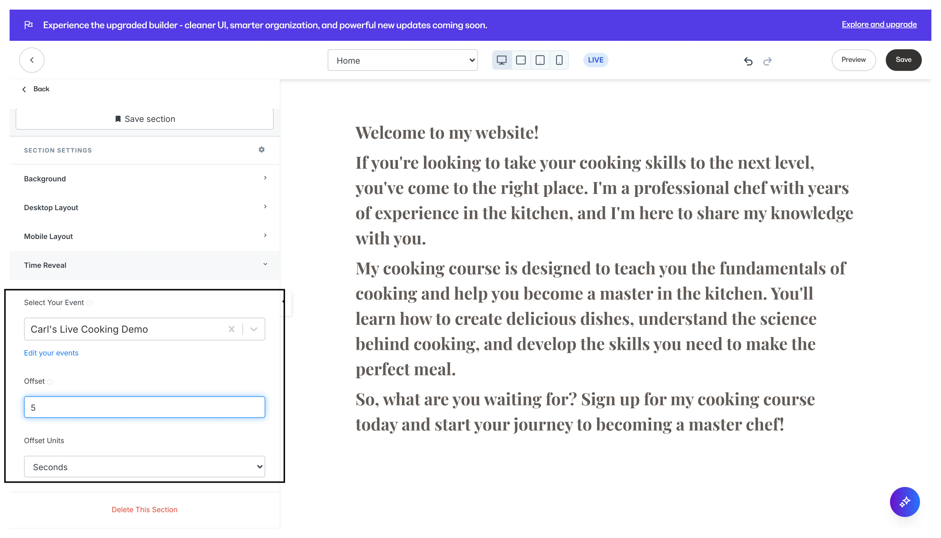 Block Time Reveal Settings
