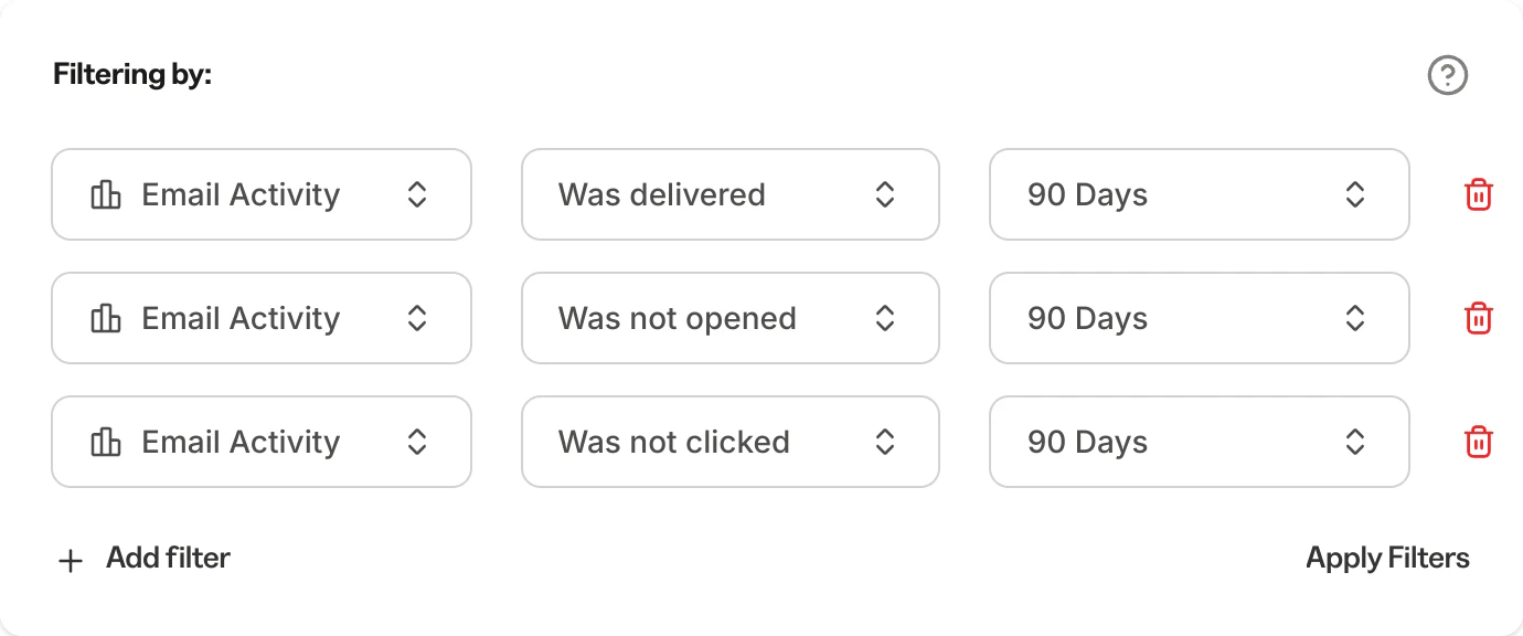 Filter inactive subscribers